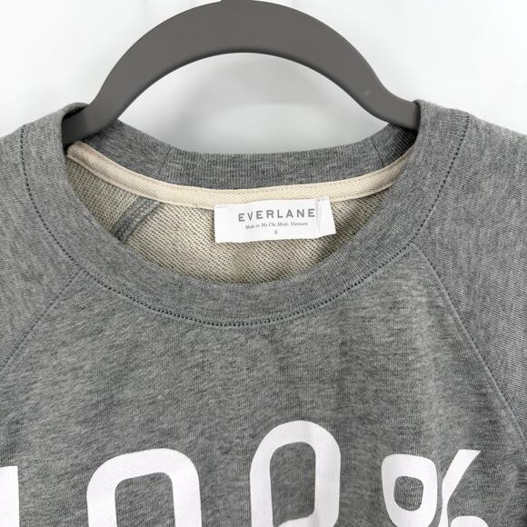 Everlane 100% Human Crewneck Sweatshirt in heather gray Size S NWOT - Picture 2 of 4